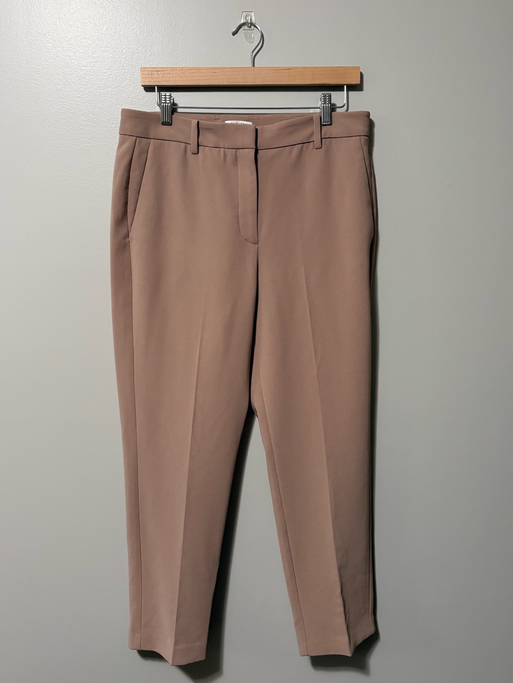 Aritzia Babaton Atelier Tailored High Rise Taupe Cropped Dress Pant